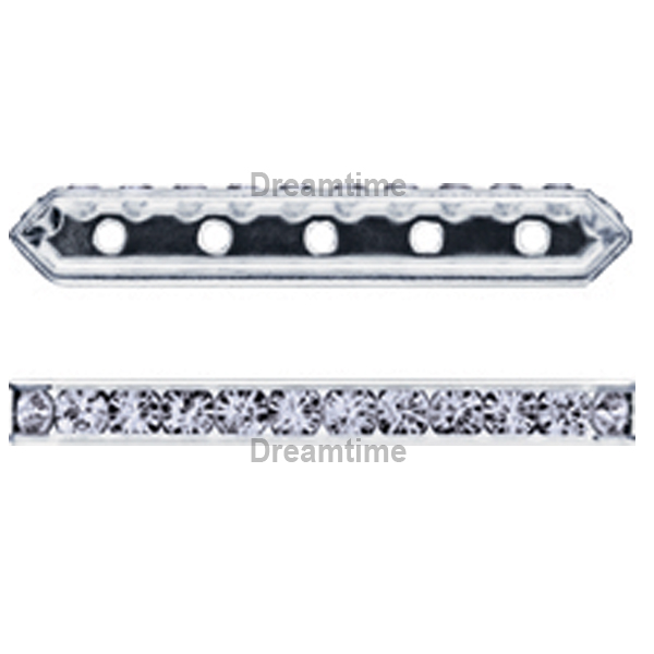 Dreamtime Crystal DC 77730 Rondelle Spacer Bars 5 Hole Provence Lavender/Silver